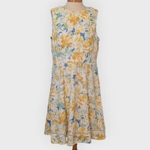 WIP - Consigned R&K Yellow and Blue Floral Midi Dress